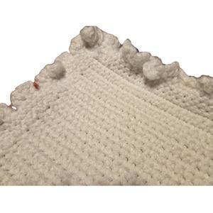 Handmade Crocheted White Baby/Throw Blanket 48" x 42"